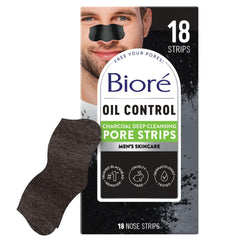 Bioré empaque frontal mostrando 18 tiras y beneficios visibles