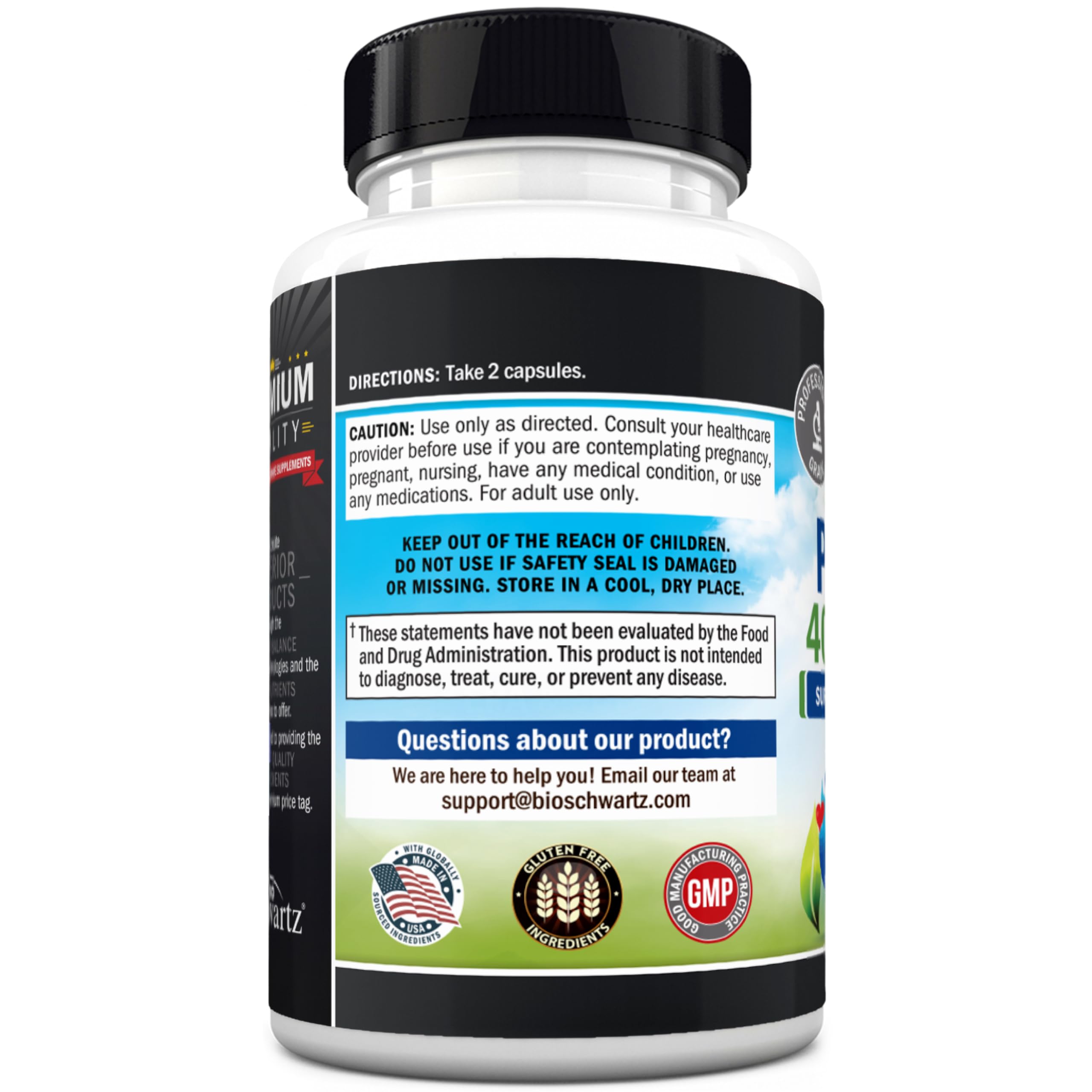 BioSchwartz caja y frasco en bolso representando transporte sin refrigeración