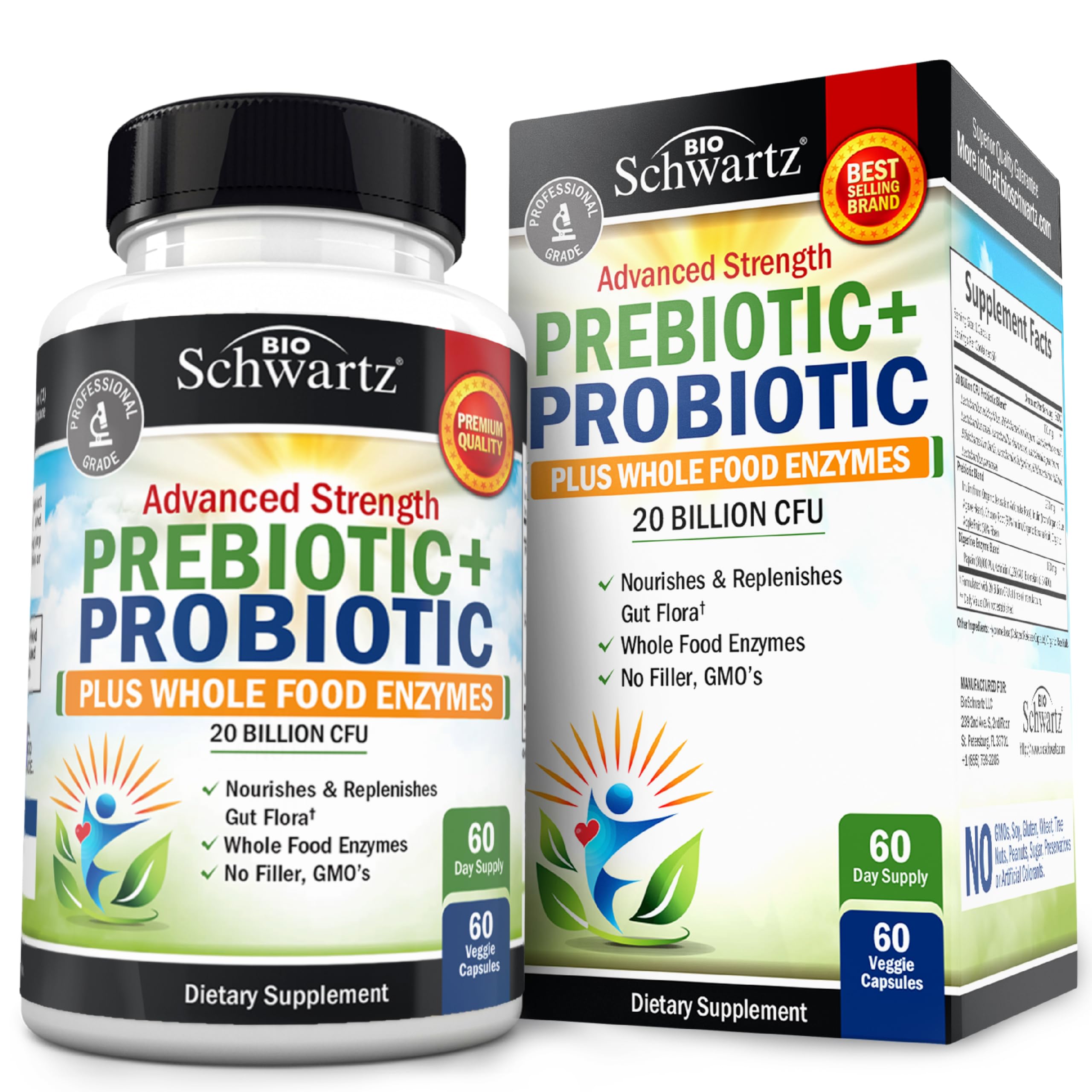 BioSchwartz envase frontal mostrando nombre y beneficios clave
