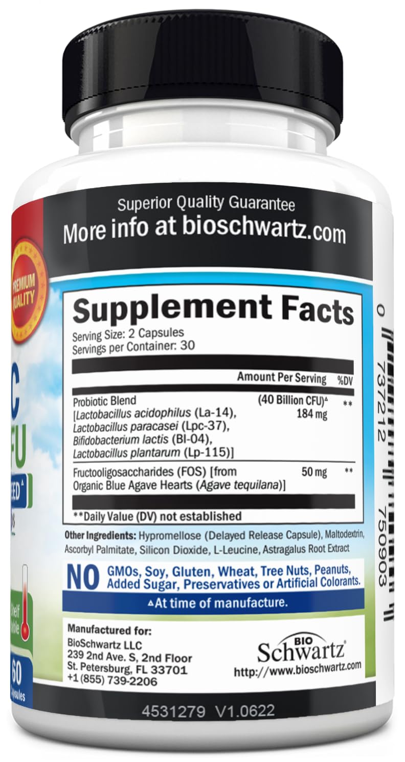 BioSchwartz ingredientes astrágalo y prebiótico en primer plano visual