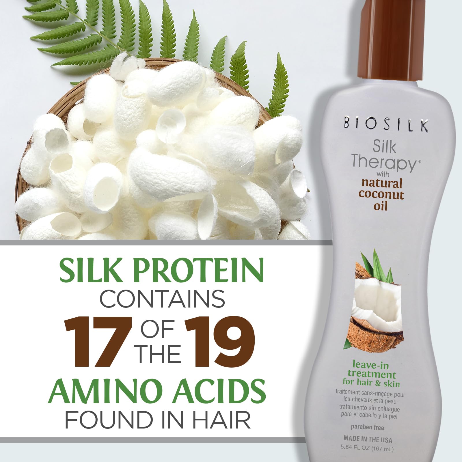 BioSilk cabello estilizado con brillo después de usar el tratamiento sin enjuague