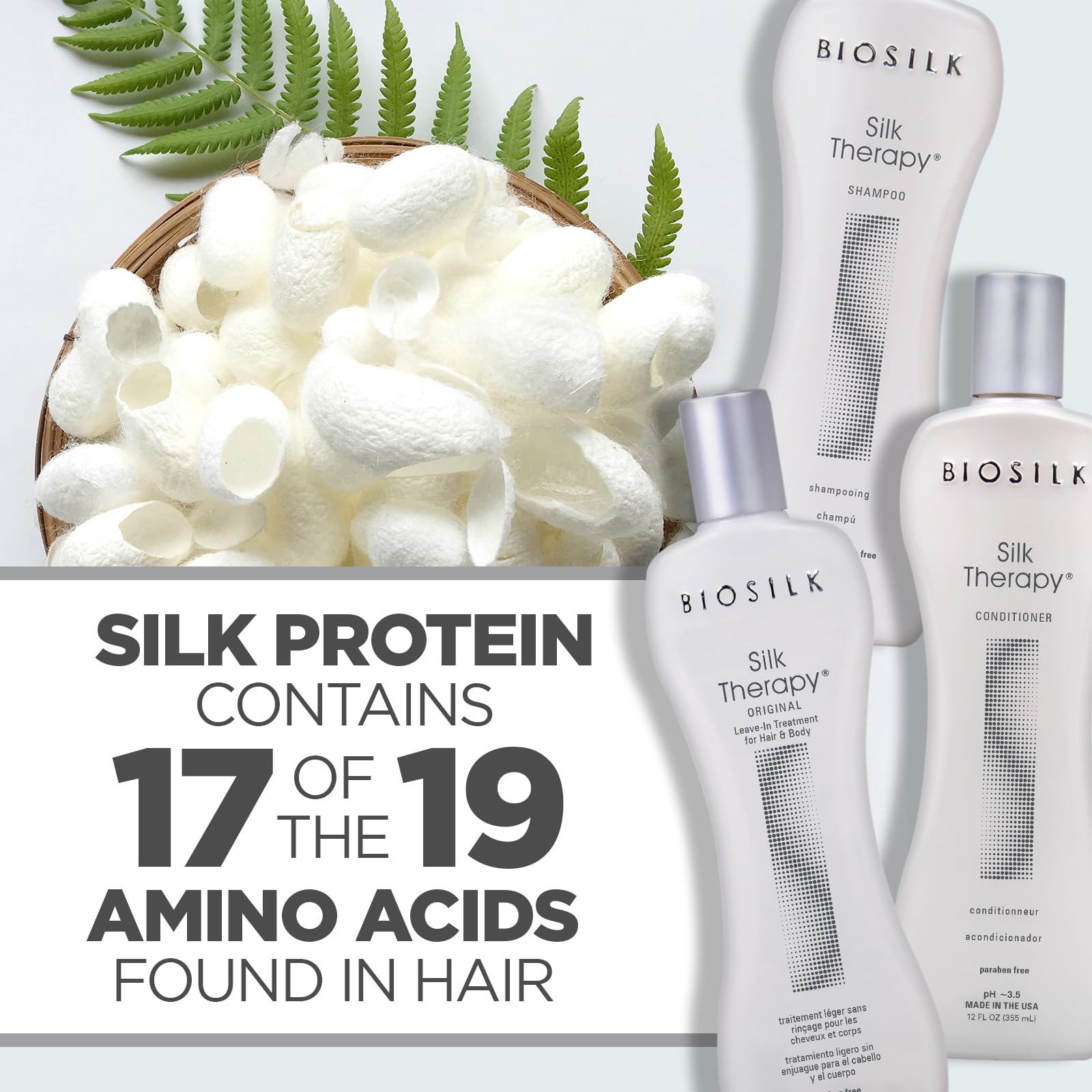 BioSilk resultado en cabello peinado brillante y manejable en ambiente cotidiano