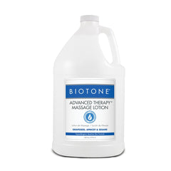 BIOTONE terapeuta aplicando loción, muestra absorción no grasa y control