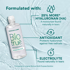 Biotrue dos botellas y estuche de 10 oz, conveniente para almacenamiento