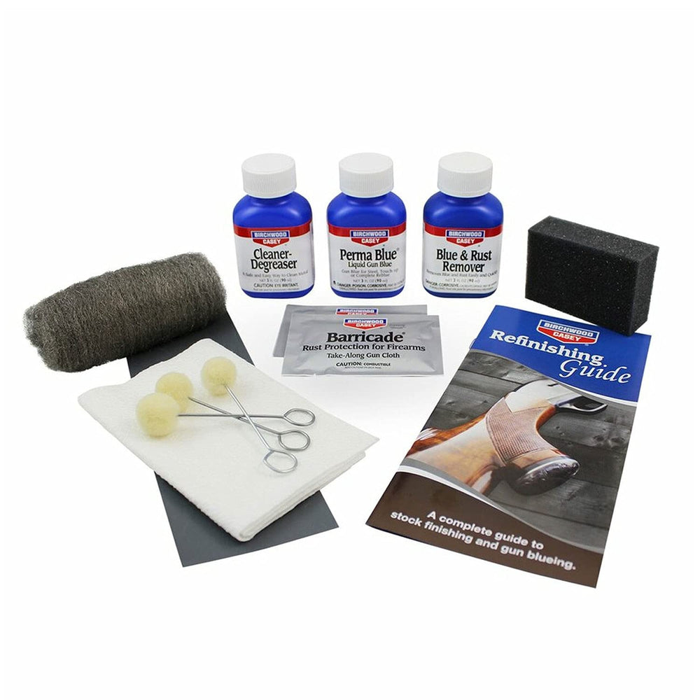 Birchwood Casey kit frontal mostrando todos los componentes y beneficio de kit completo