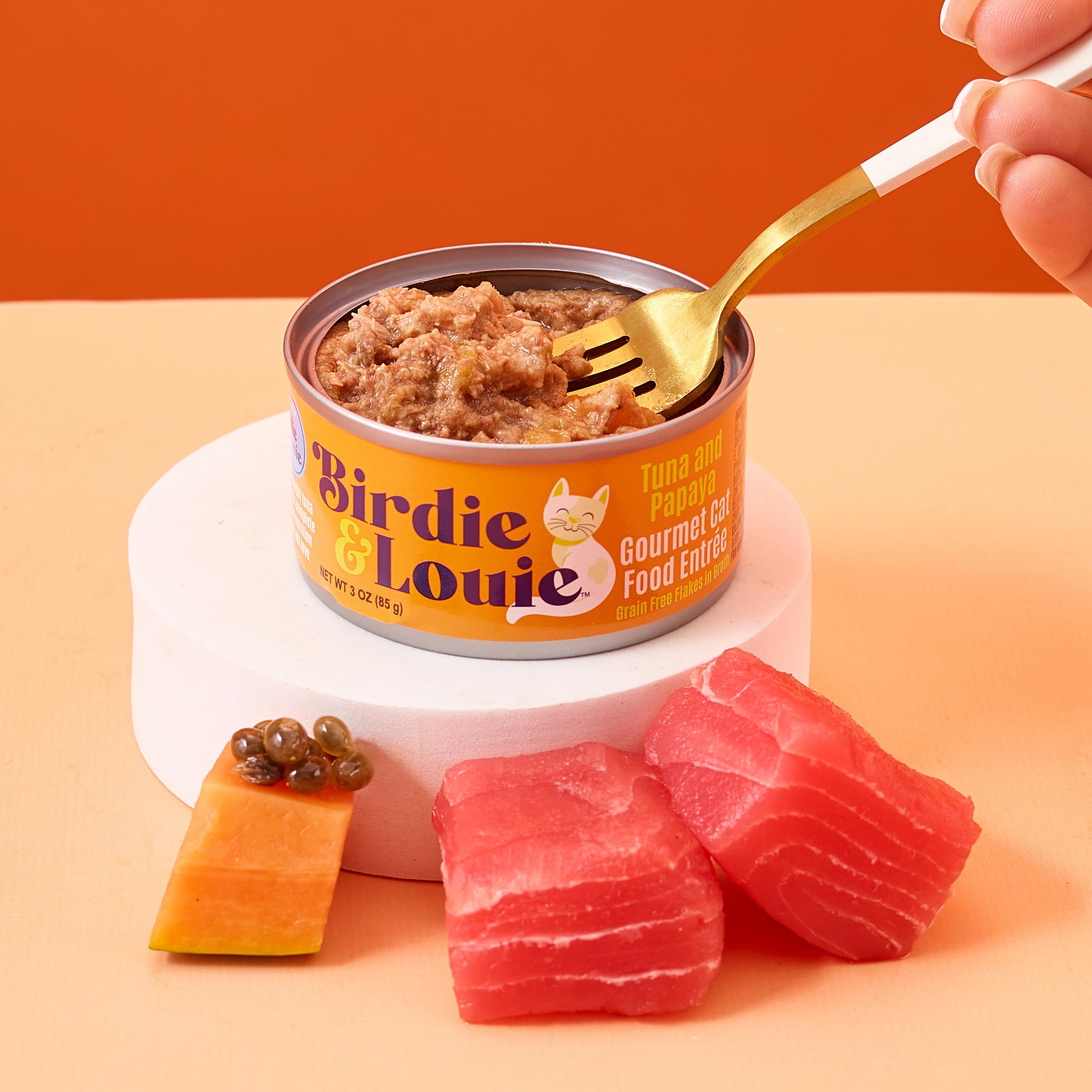 Birdie & Louie etiqueta nutricional enfocada en ingredientes y garantías AAFCO