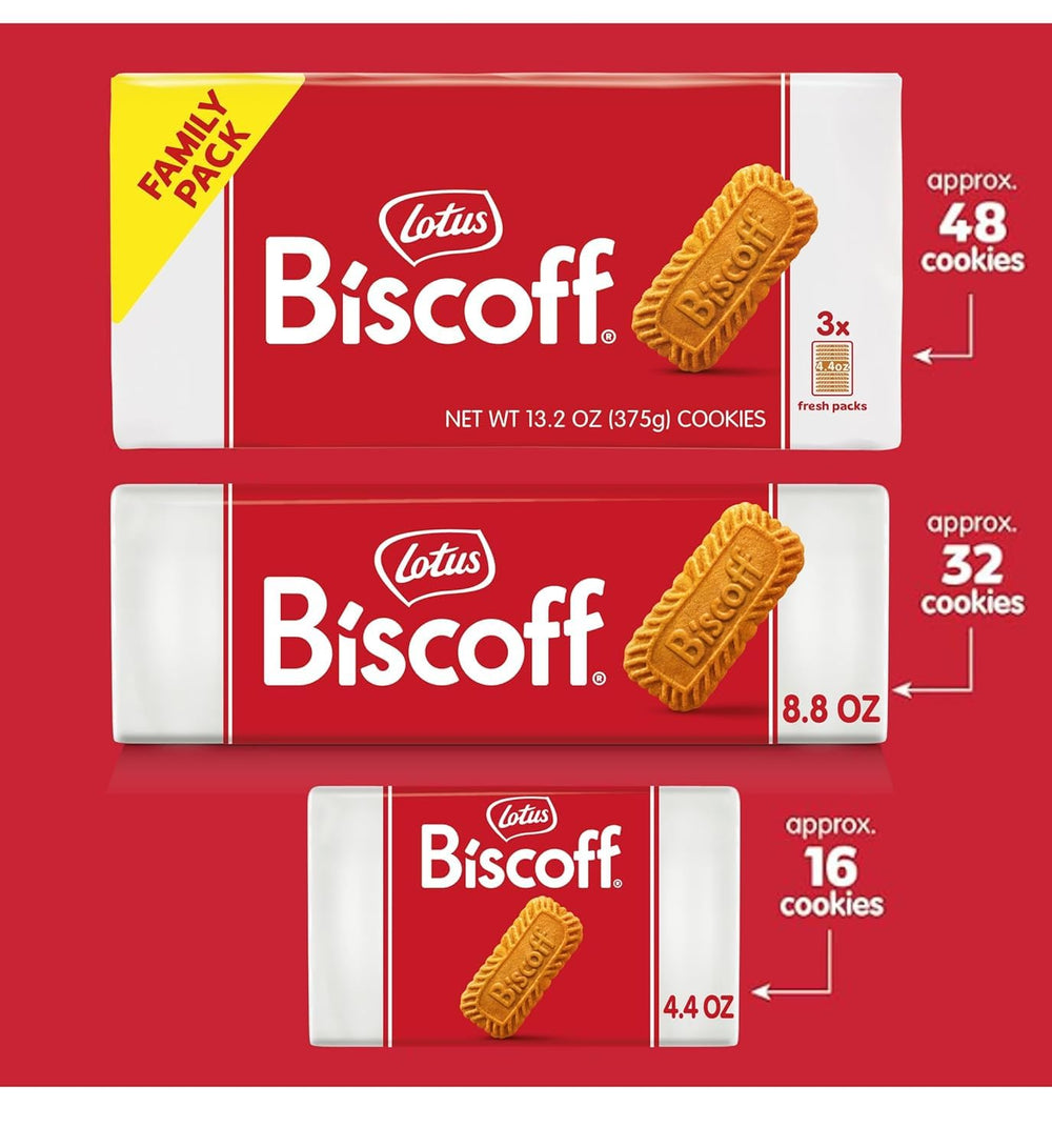 Biscoff paquete junto a taza para ver escala y porción
