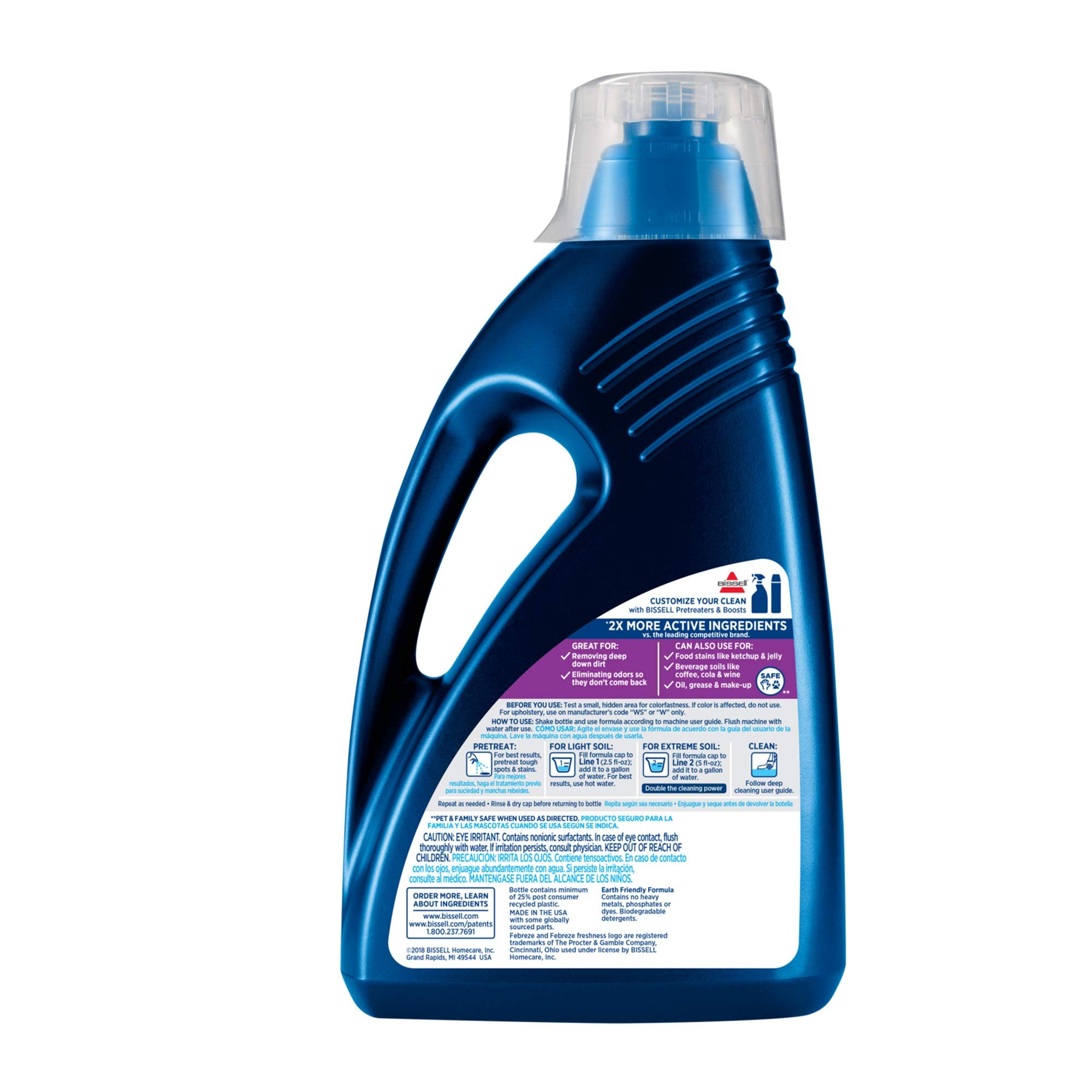 Bissell detalle del líquido resaltando textura y poder limpiador
