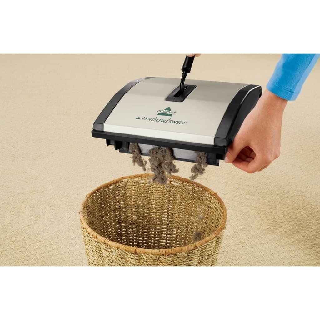 Bissell etiqueta que muestra piezas con plástico 100% reciclado