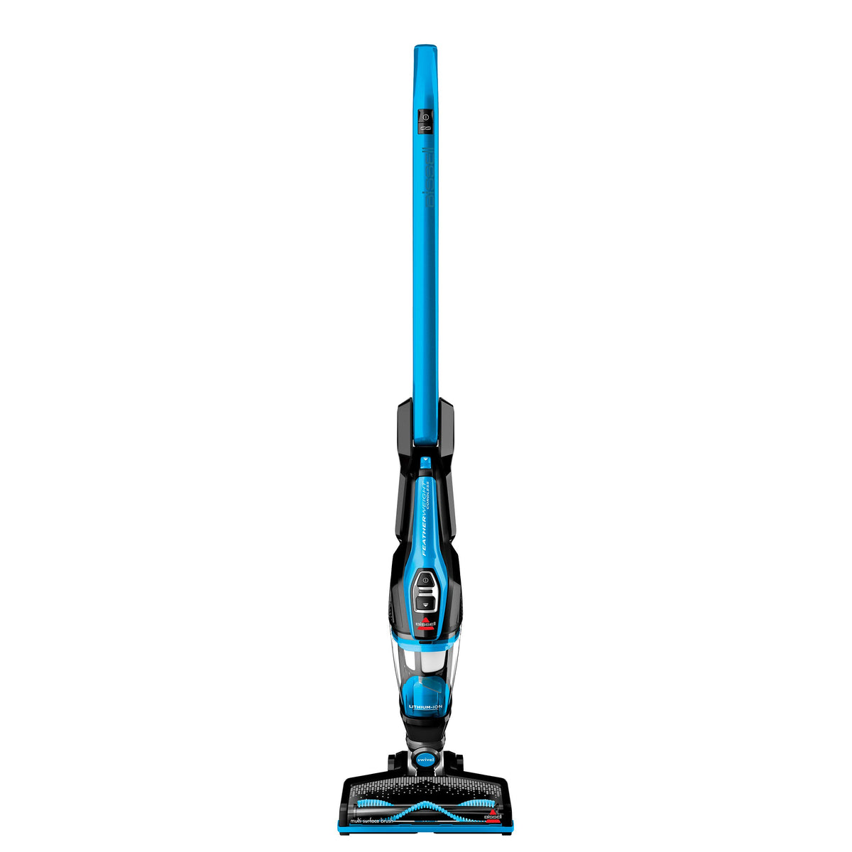 Bissell vista frontal mostrando diseño compacto y fácil manejo