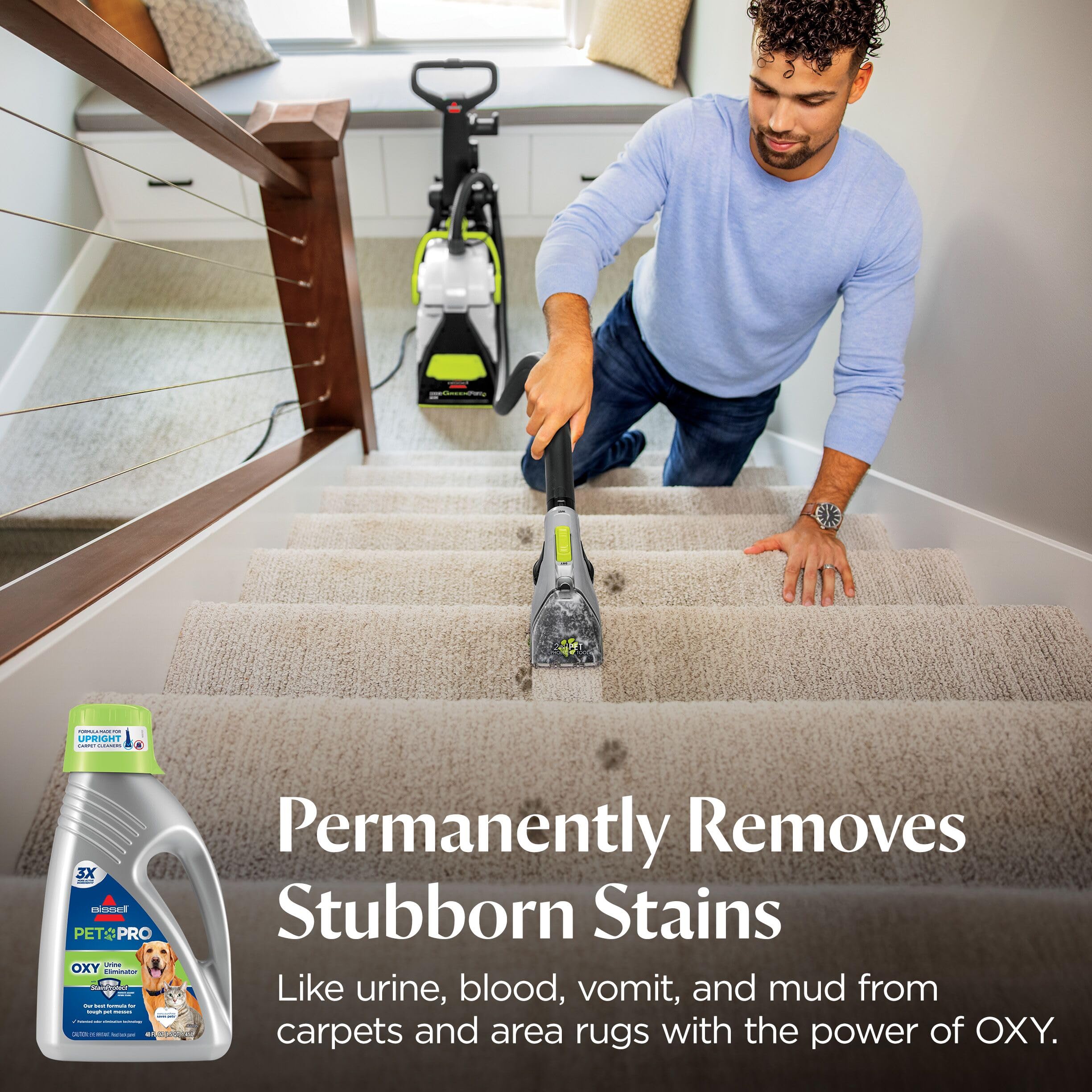 Bissell solution texture close-up highlighting concentrated cleaning power