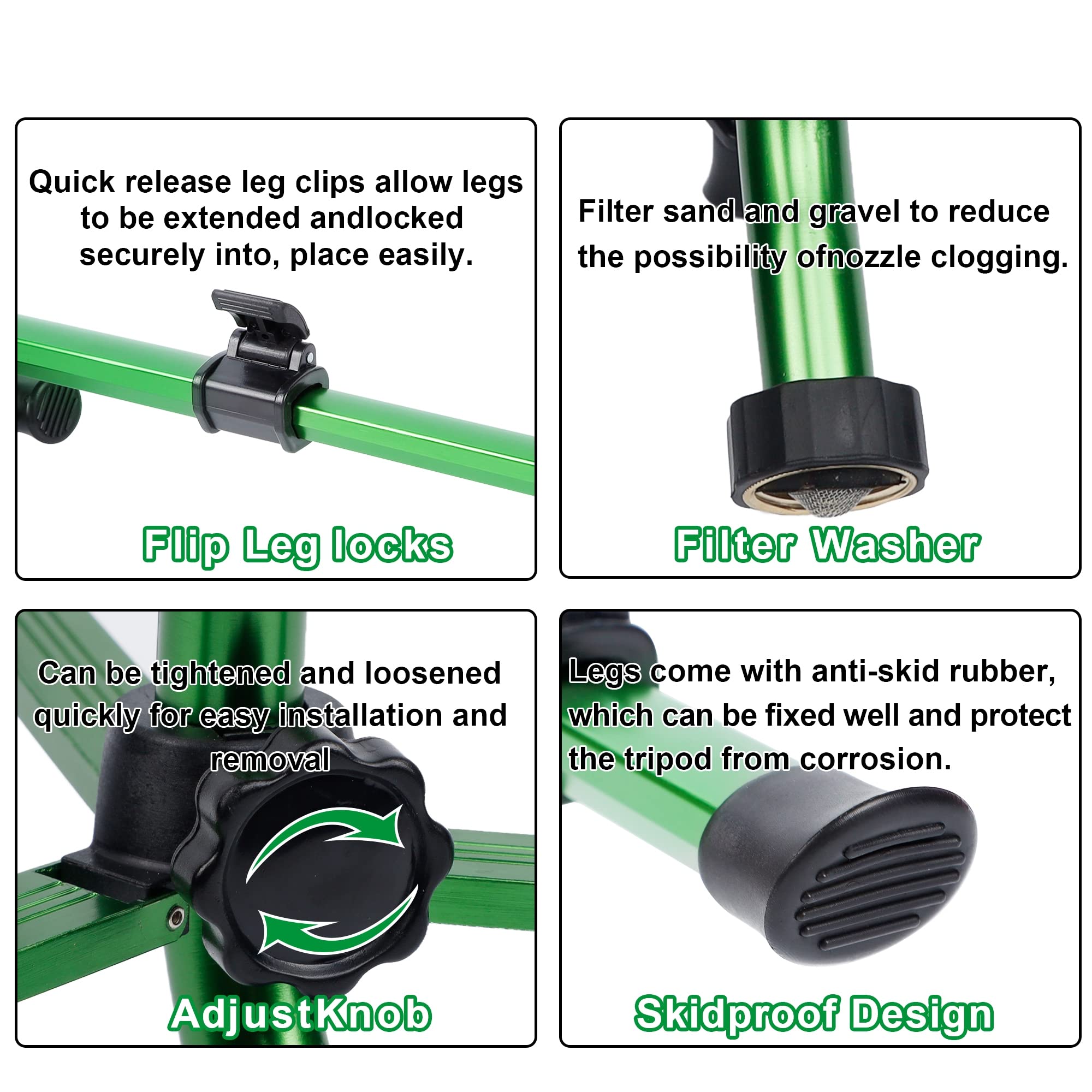 Biswing sprinkler operating on lawn demonstrating wide area irrigation