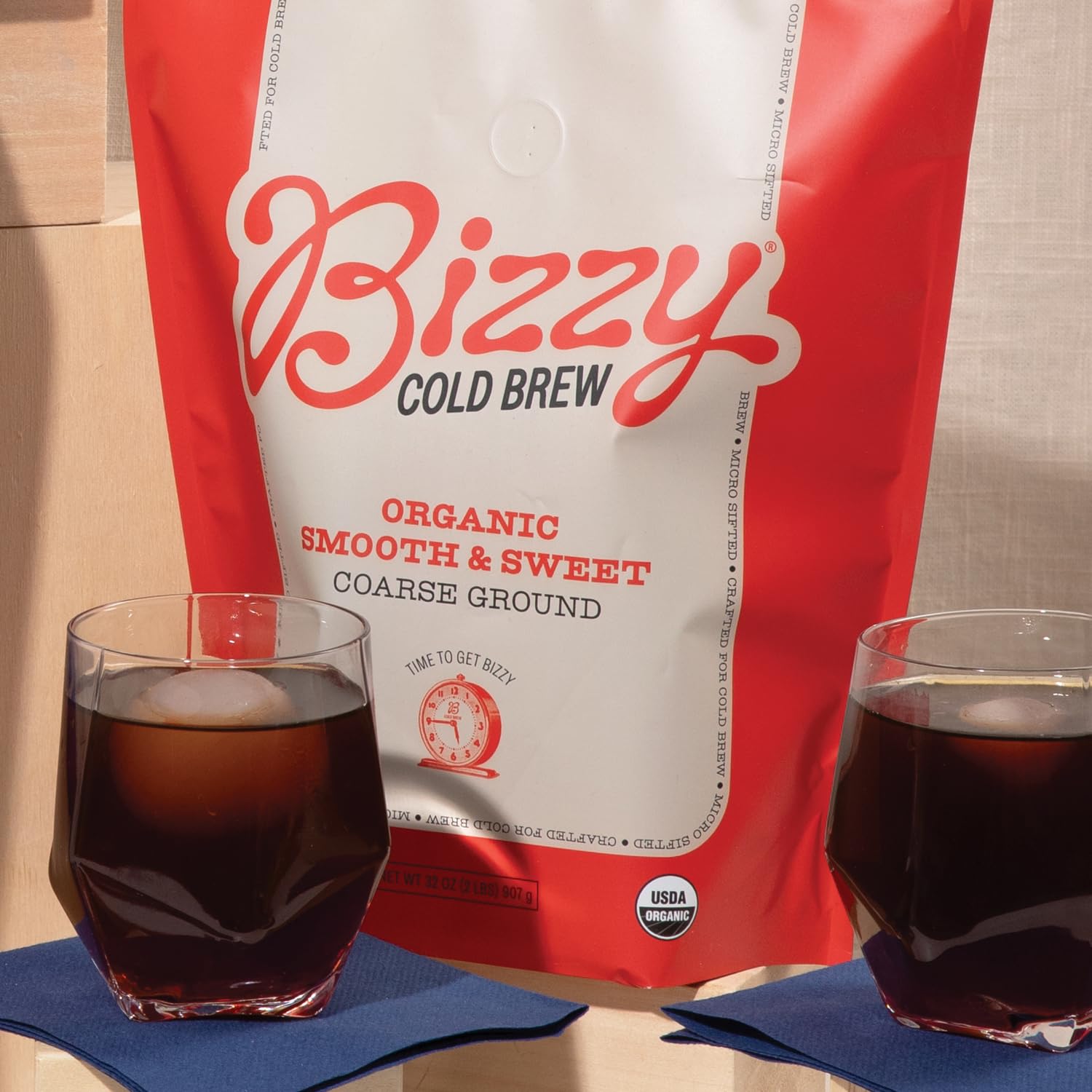 Bizzy primer plano del molido grueso microtamizado para extracción limpia