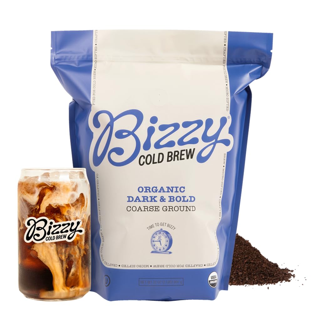 Bizzy empaque frontal Dark & Bold mostrando marca y beneficio de cold brew
