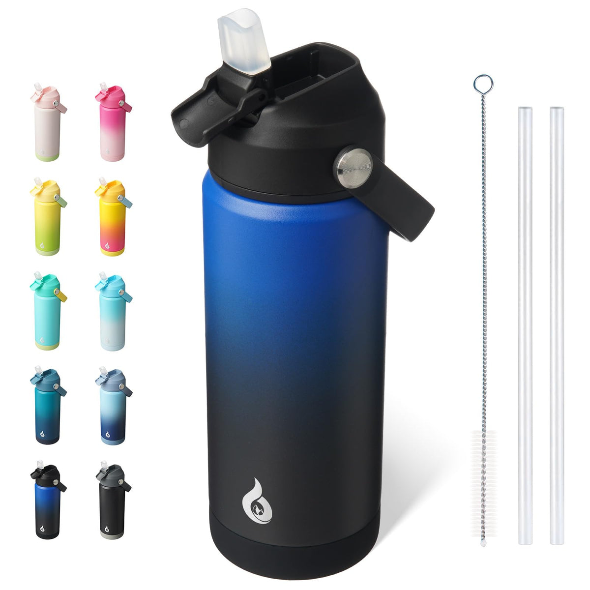 BJPKPK vista frontal 18 oz con tapa popote, transporte cómodo