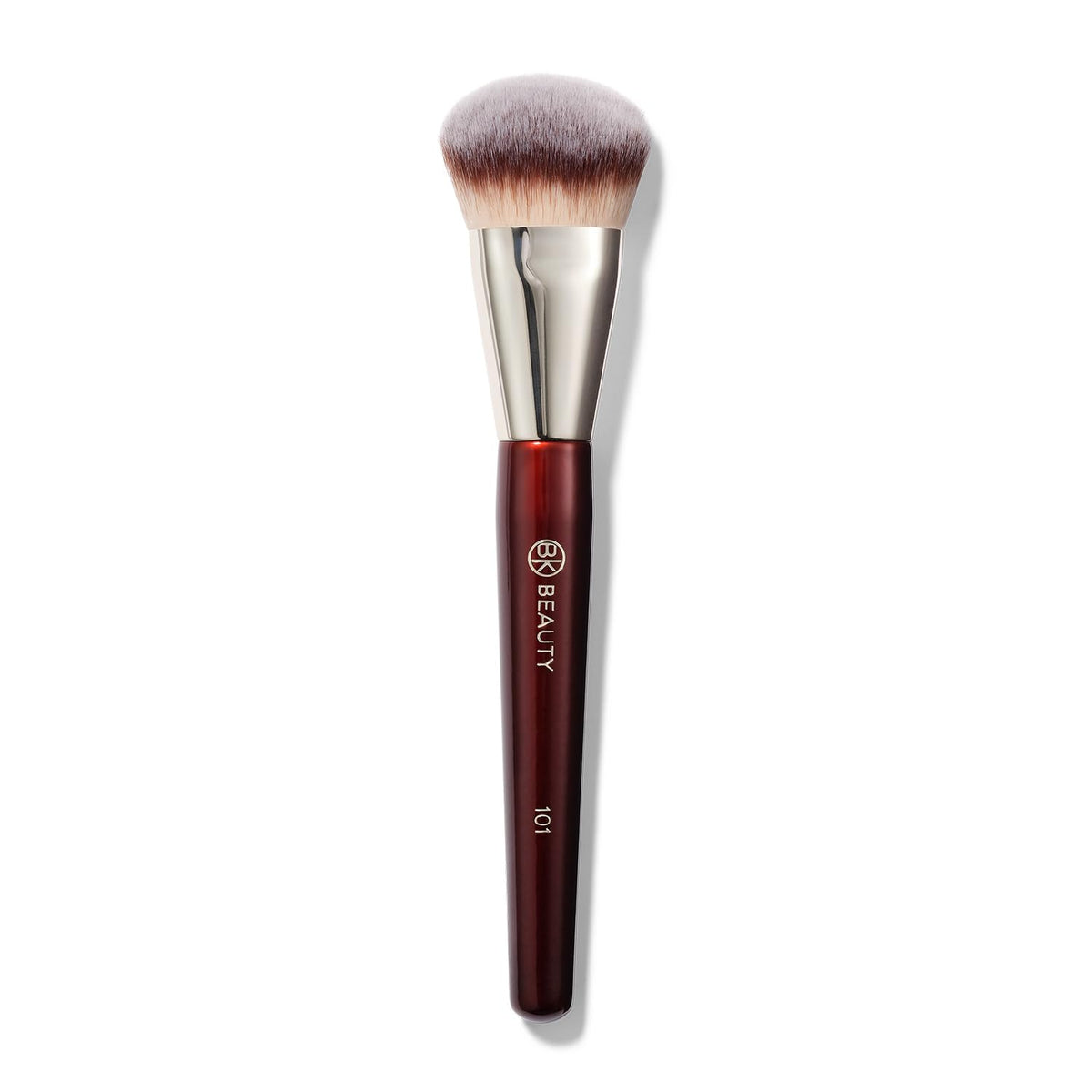 BK BEAUTY brocha 101 frontal con empaque mostrando diseño y beneficio duradero