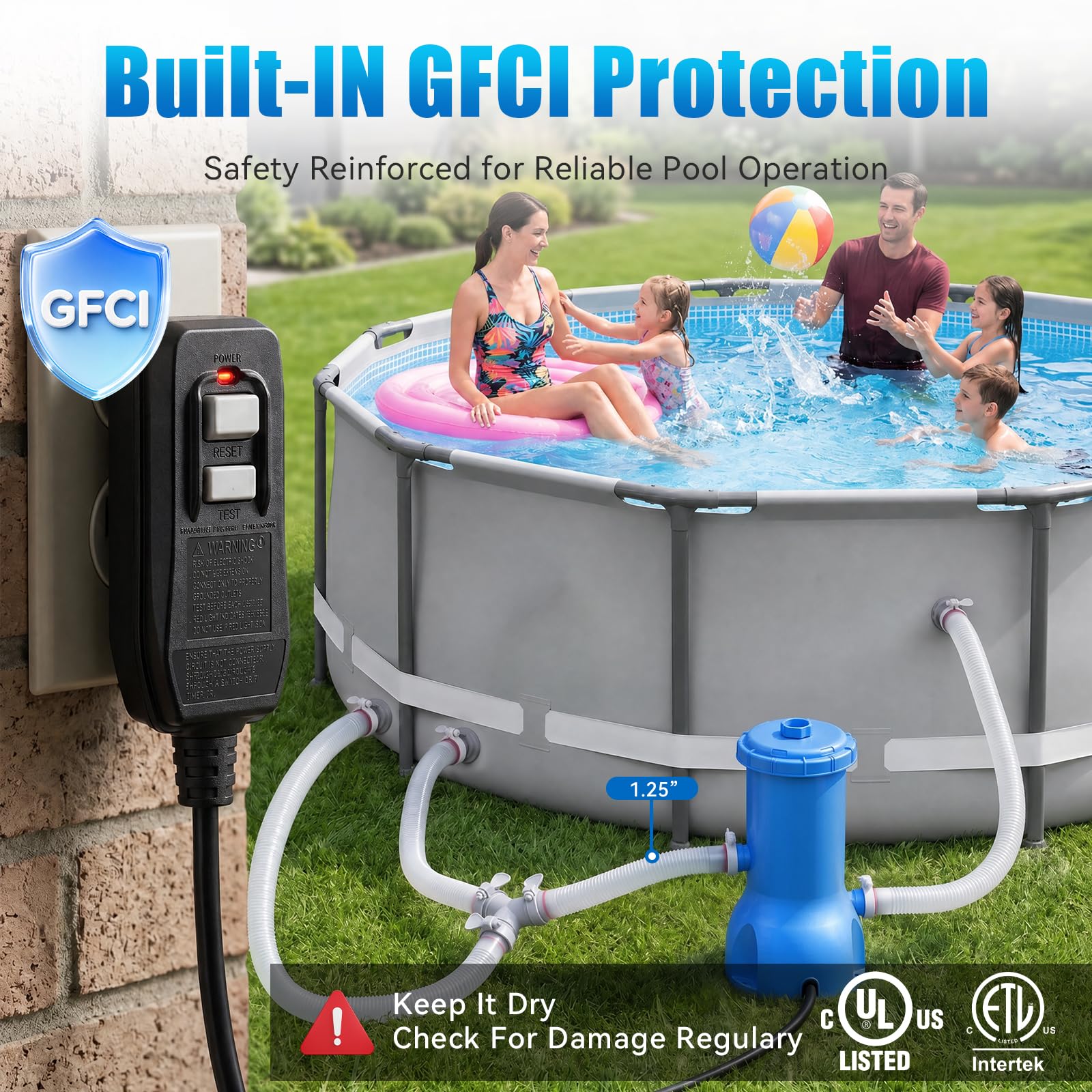Bkmojit Pro instalado en piscina sobre suelo circulando agua clara y constante