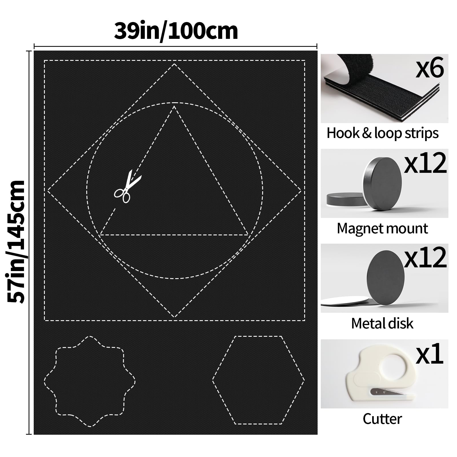 BKSAI comparación de tamaño 39x57 con objetos comunes para visualización clara