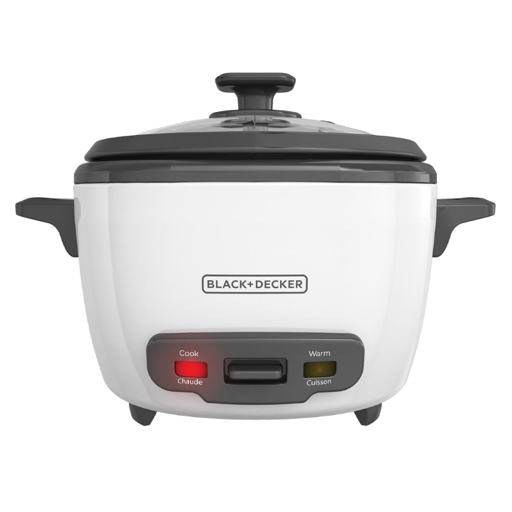 BLACK+DECKER vista frontal de la arrocera con controles sencillos