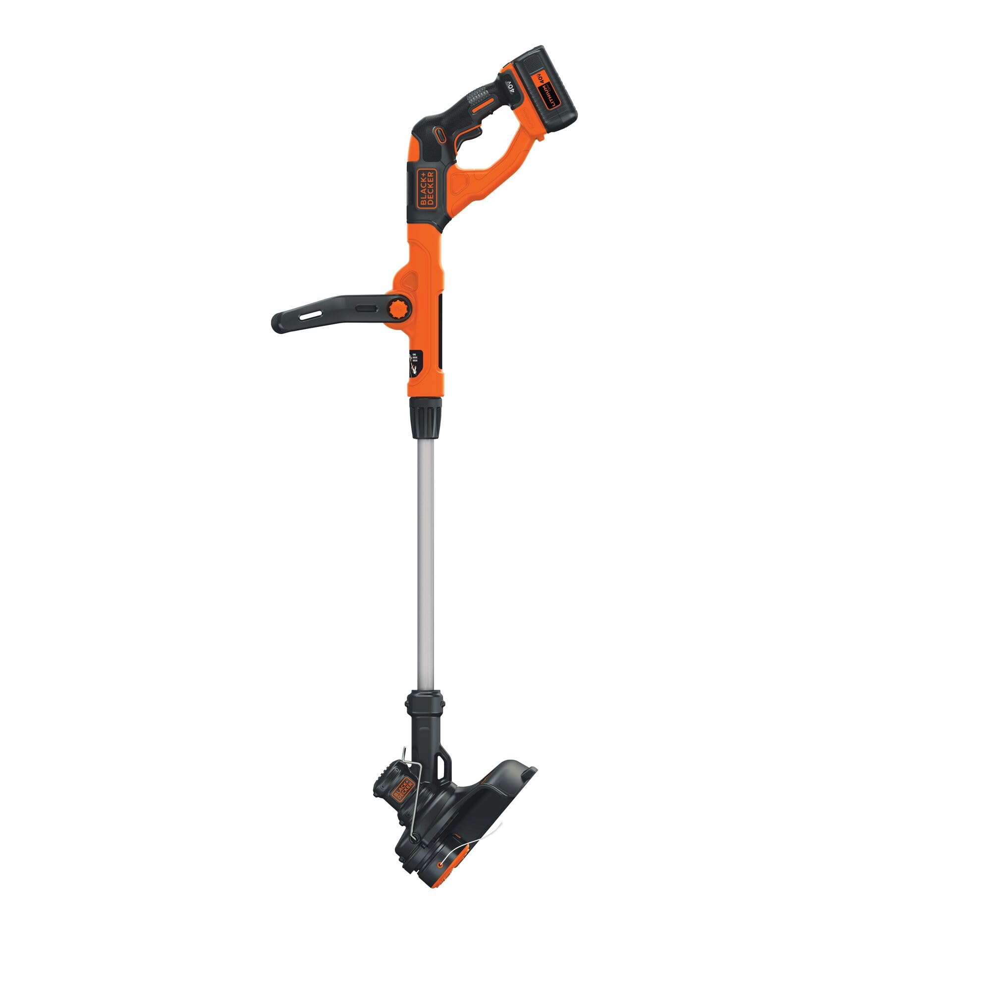 BLACK+DECKER controls and handle grip detail for improved comfort and precise handling