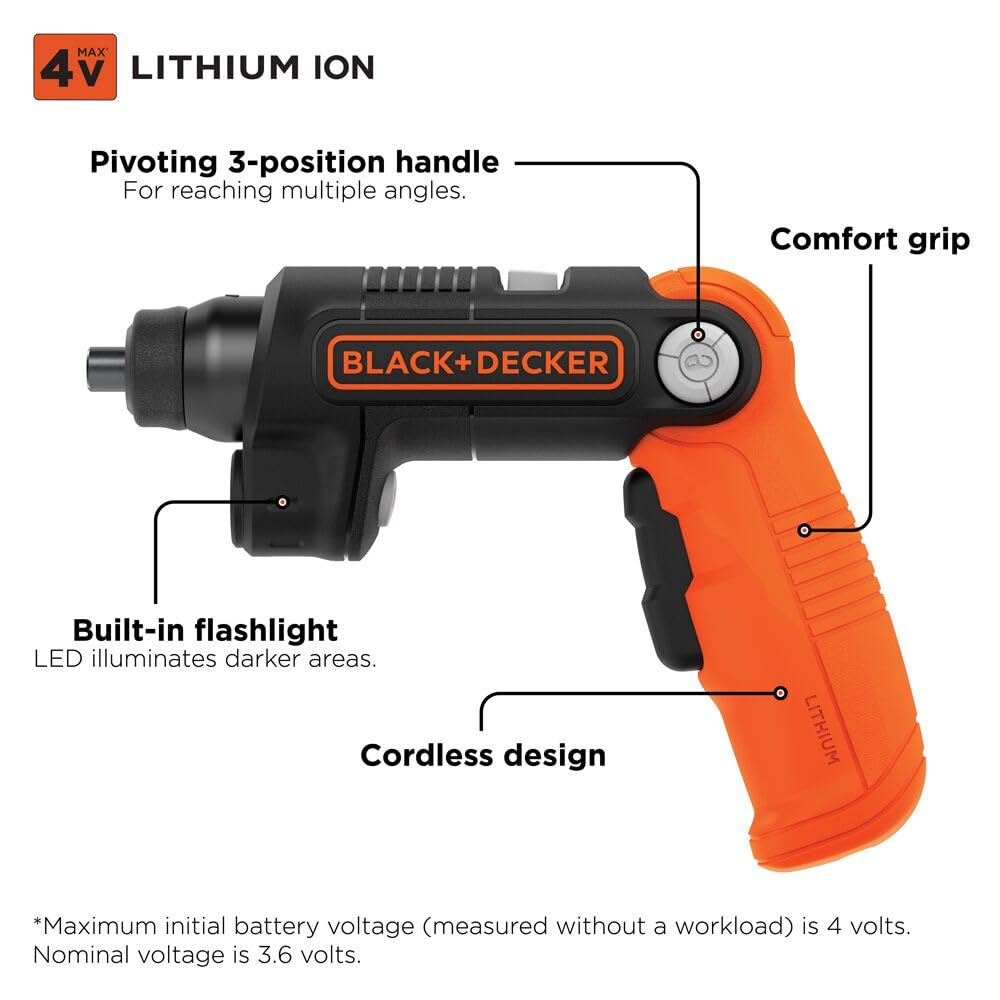 BLACK+DECKER detalle de la luz LED que mejora visibilidad en tornillos