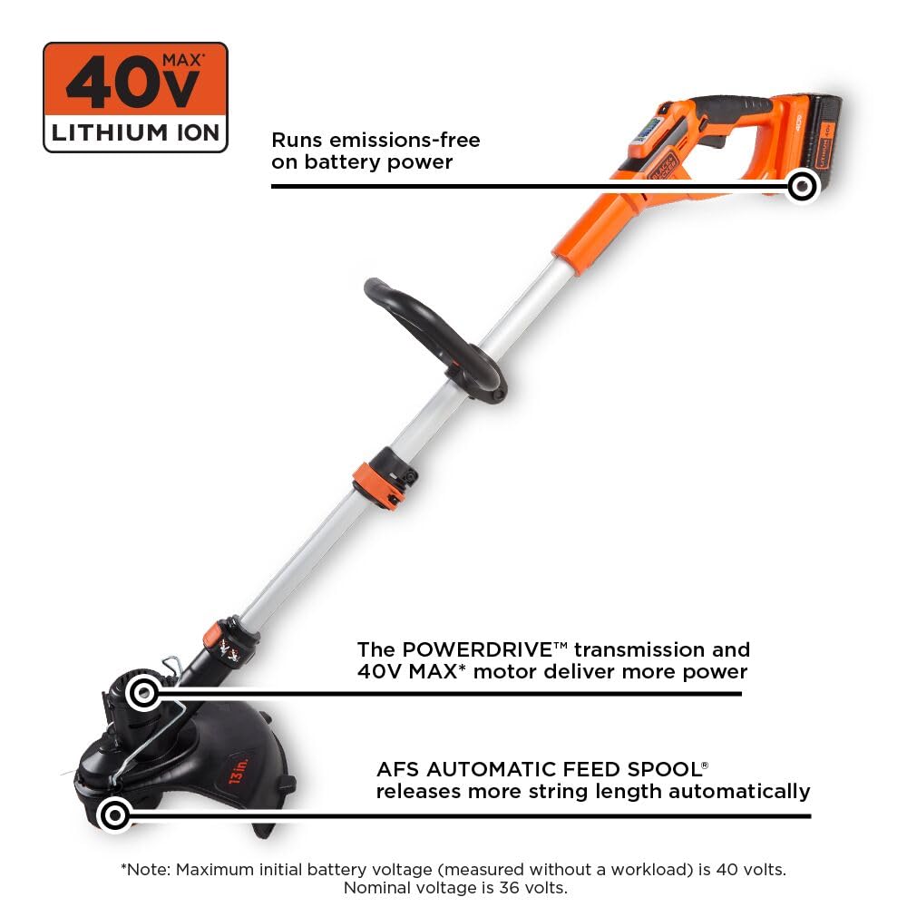 BLACK+DECKER comparación de tamaño para ver escala y cobertura de corte