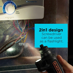 BLACK+DECKER mango pivotante en acción facilita acceso a ángulos estrechos