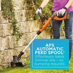 BLACK+DECKER trimming converted to edging in use creating a clean lawn border