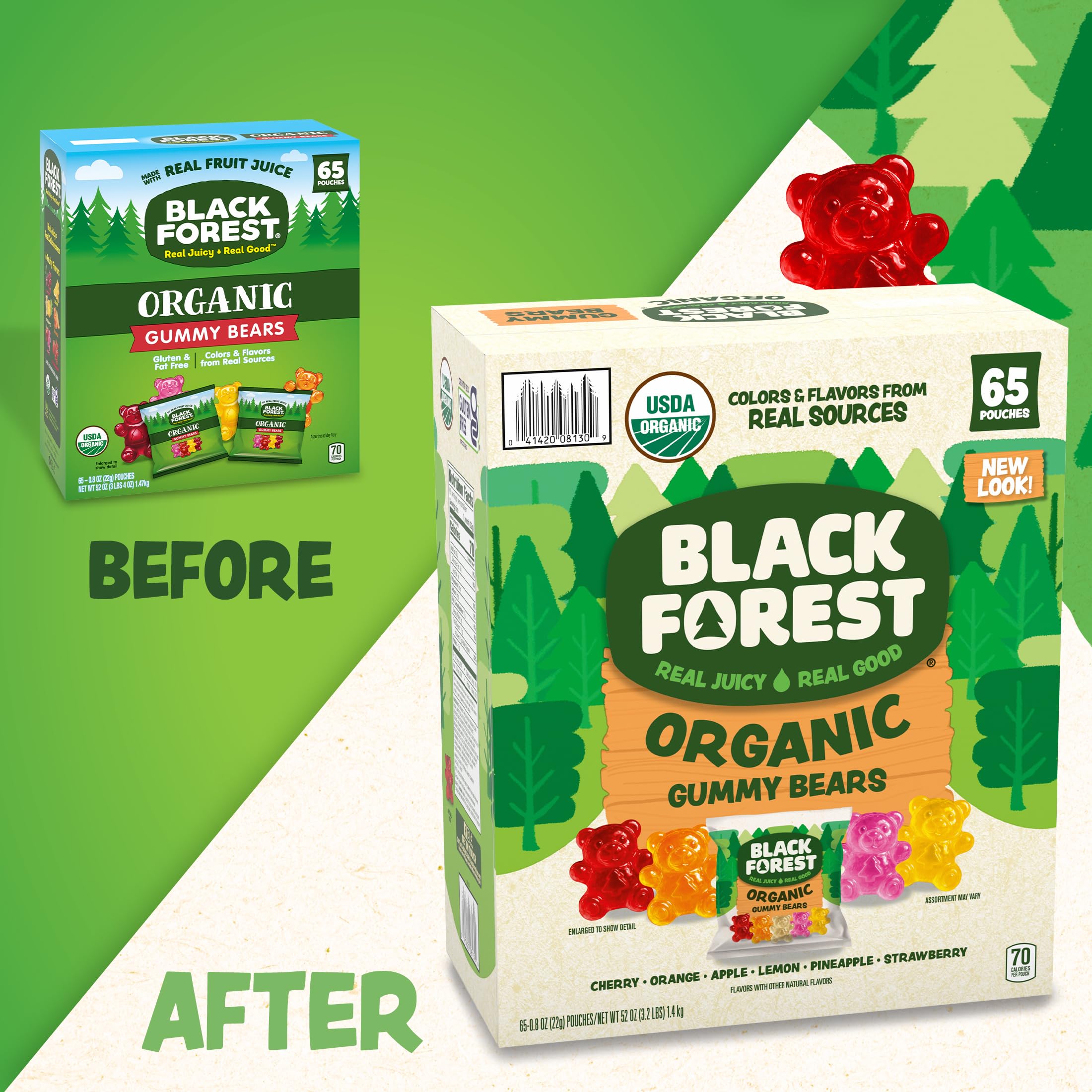 Black Forest bolsita individual abierta con ositos listos para comer