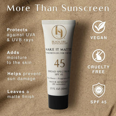 BLACK GIRL SUNSCREEN aplicación en rostro, acabado mate instantáneo