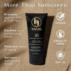 Black Girl Sunscreen aplicación en rostro para acabado sin rastro