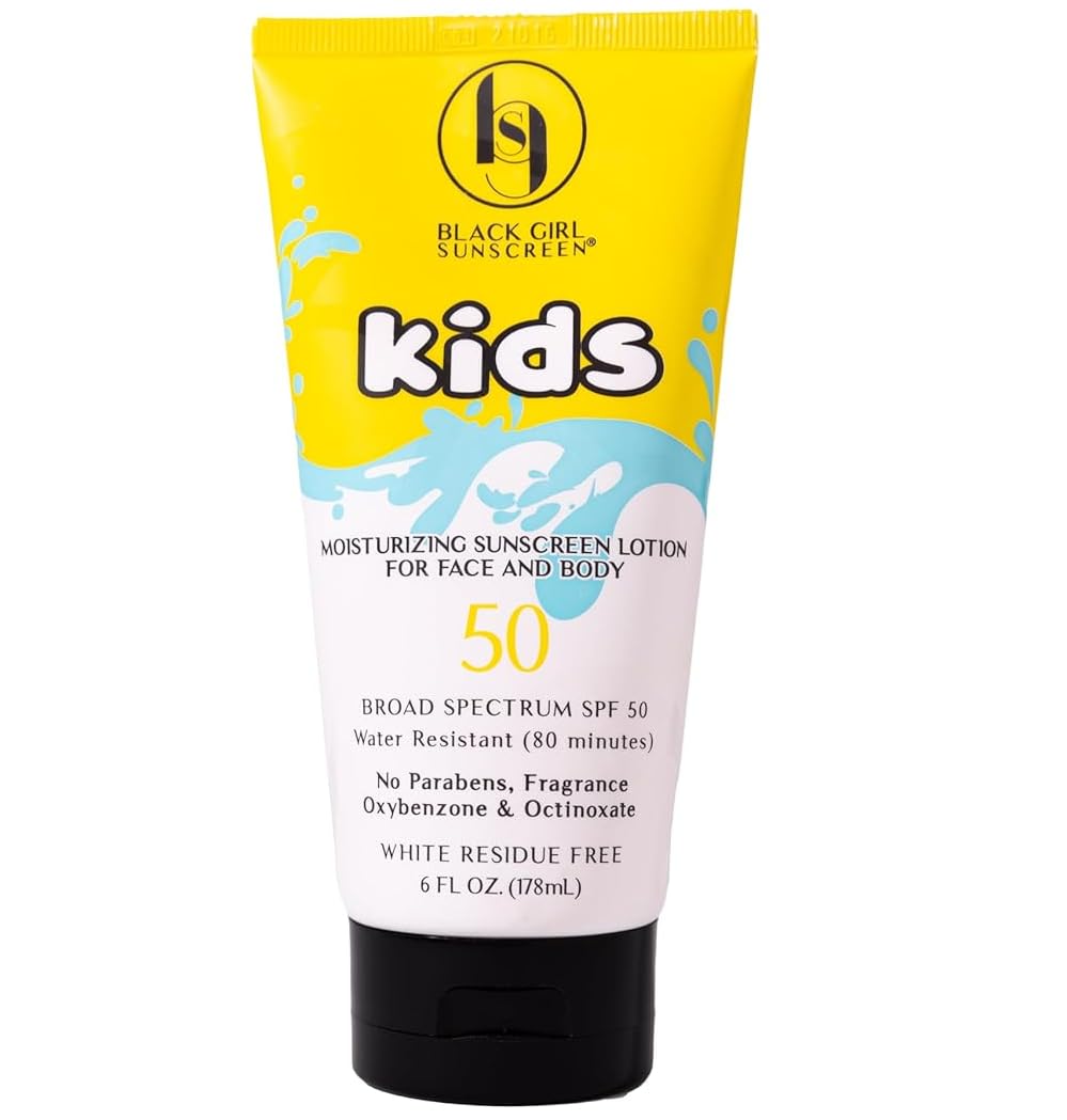 Black Girl Sunscreen frasco delantero mostrando etiqueta clara y fácil uso