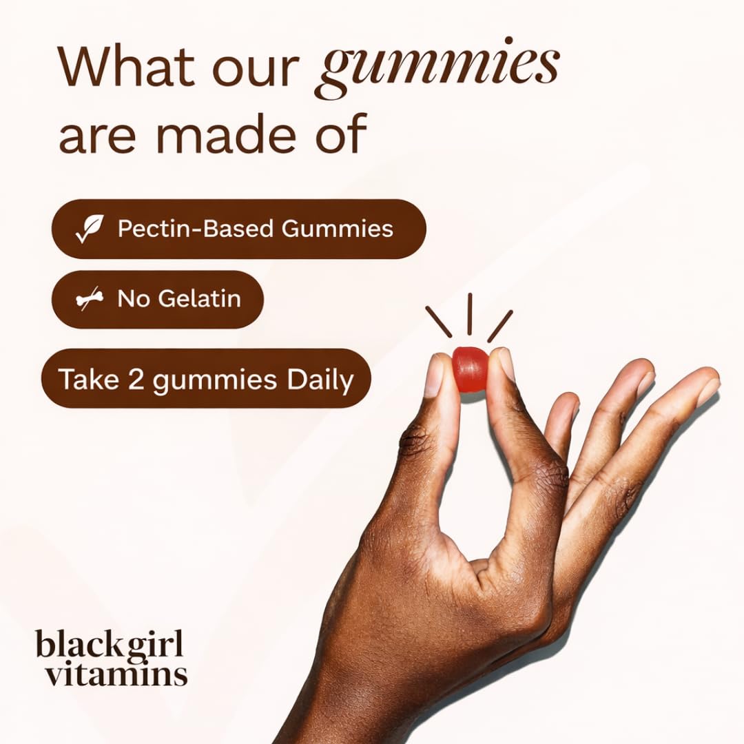 Black Girl Vitamins producto junto a bolso y llaves para uso en movimiento