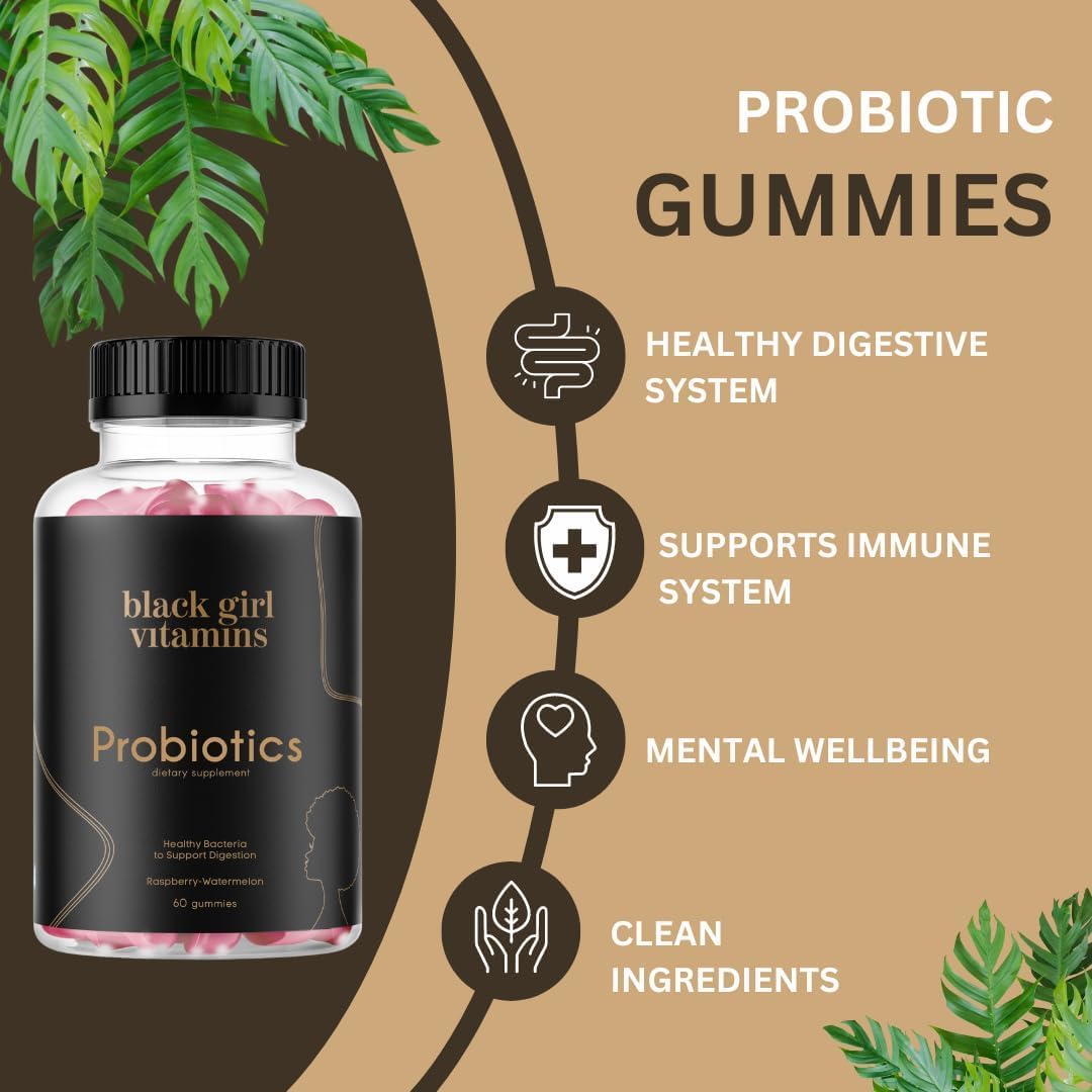 Black Girl Vitamins gomita en primer plano que muestra textura y atractivo