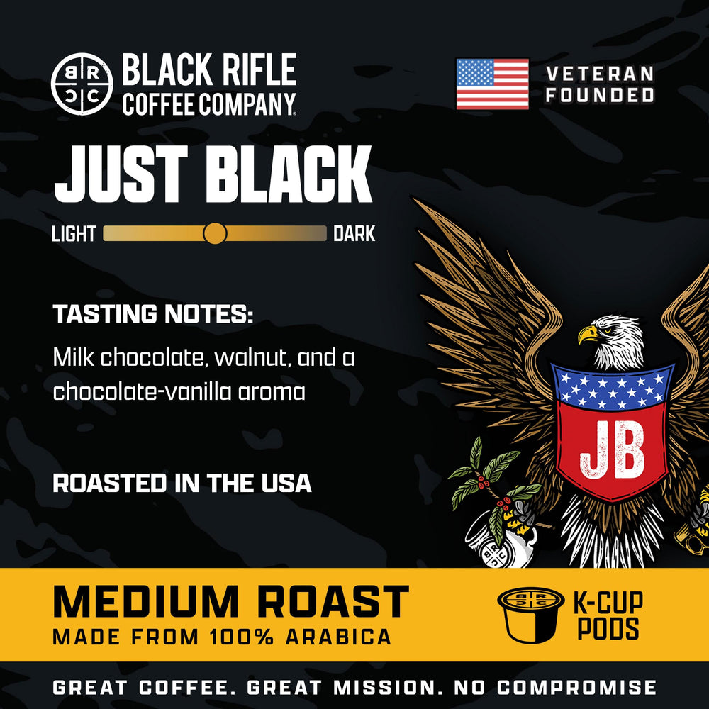 Black Rifle Coffee Company detalle de una cápsula K-Cup lista para usar