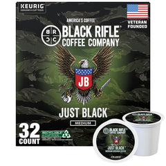 Black Rifle Coffee Company caja frontal que muestra 32 cápsulas y marca
