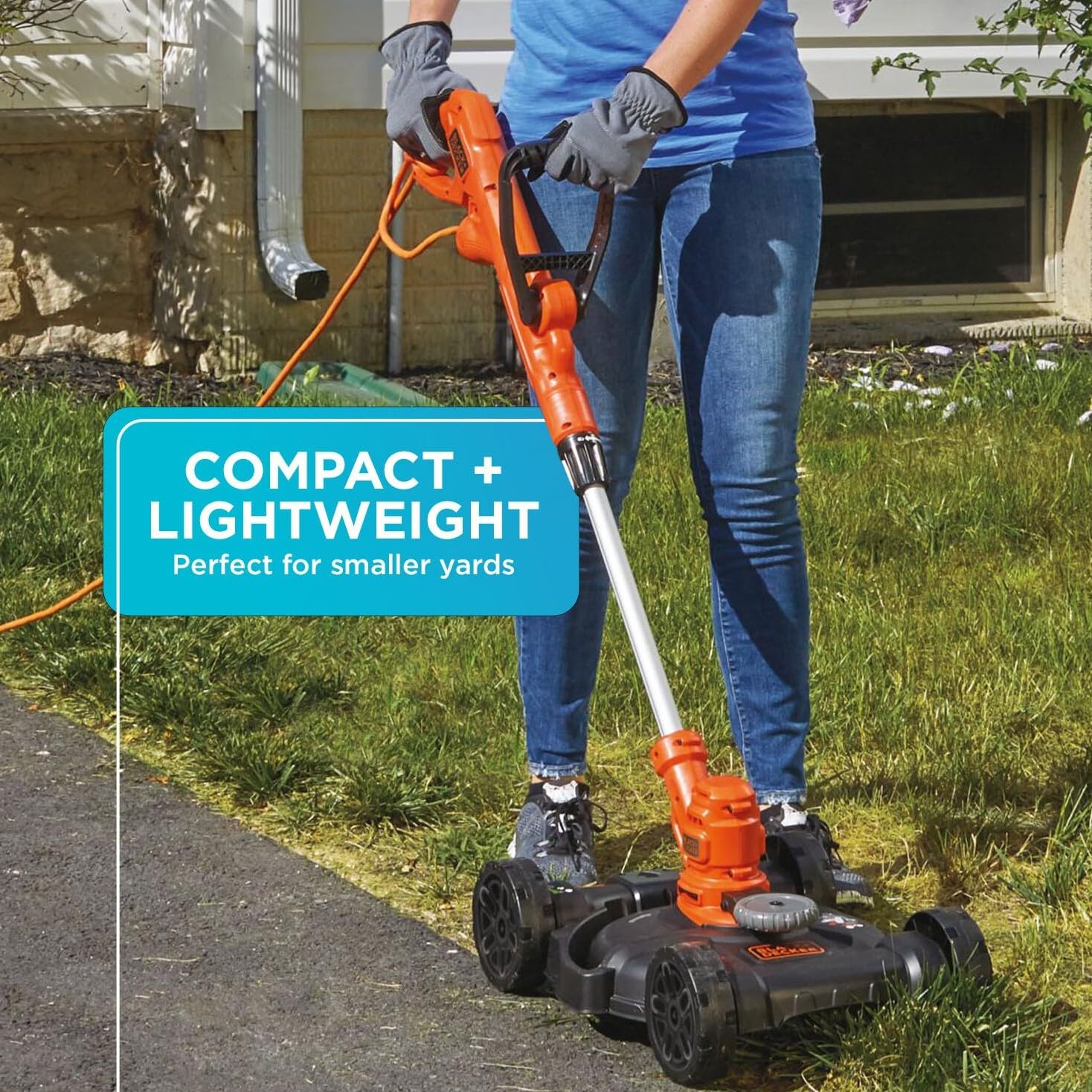 BLACK+DECKER uso como recortador en césped para acabados precisos