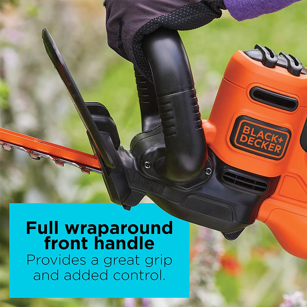BLACK+DECKER comparación de escala mostrando 22 pulgadas para cortes amplios