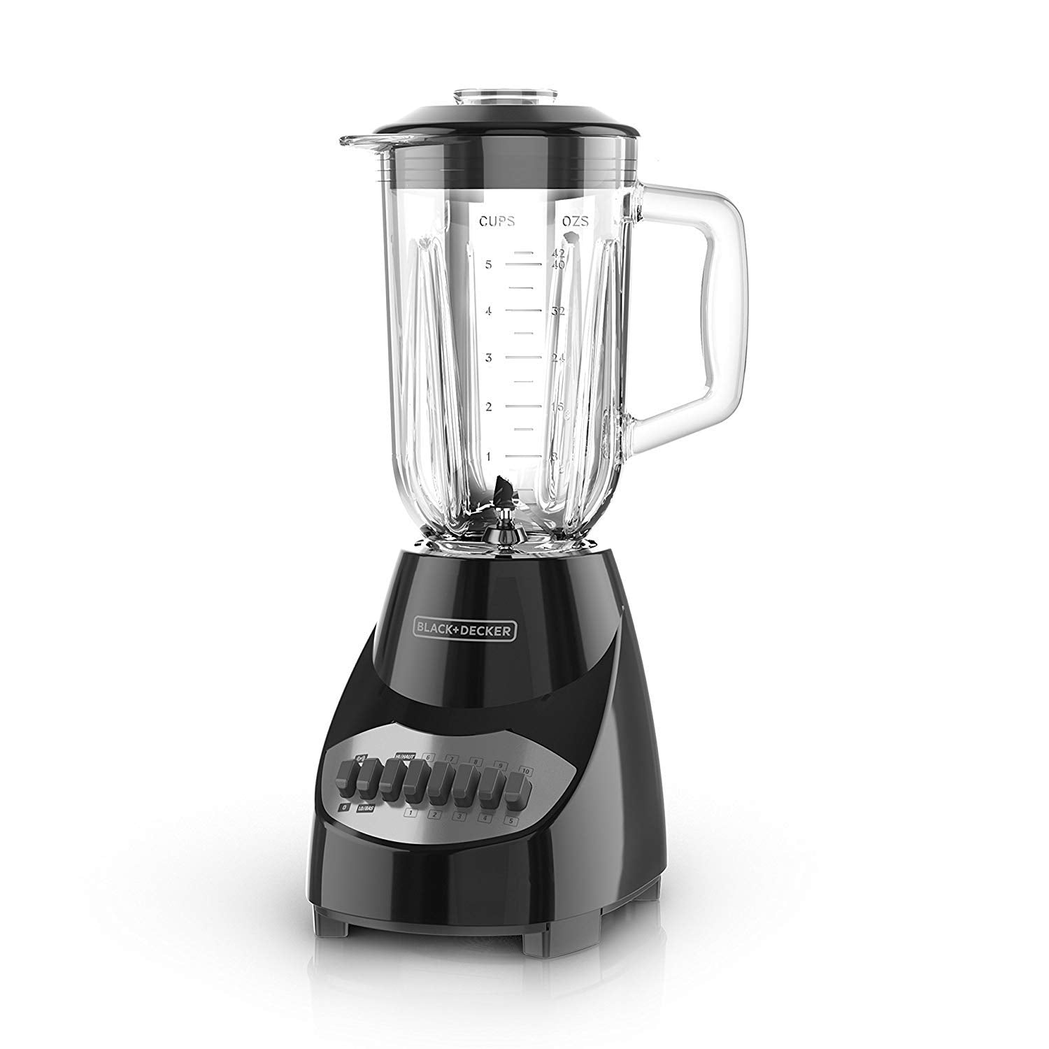 BLACK+DECKER vista frontal del modelo BL2010BG mostrando jarra y base potente