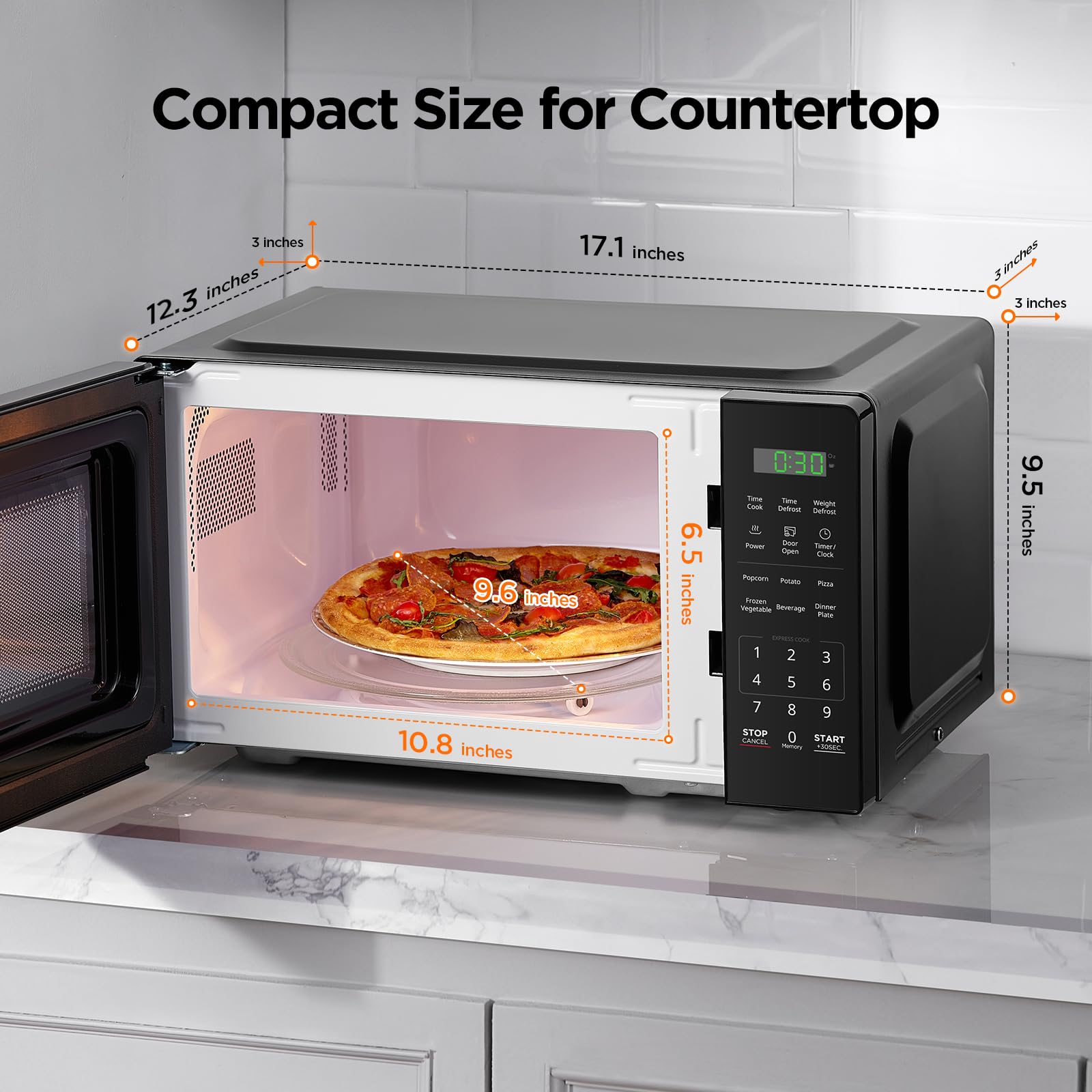 BLACK+DECKER microondas integrado en cocina moderna mostrando uso diario práctico