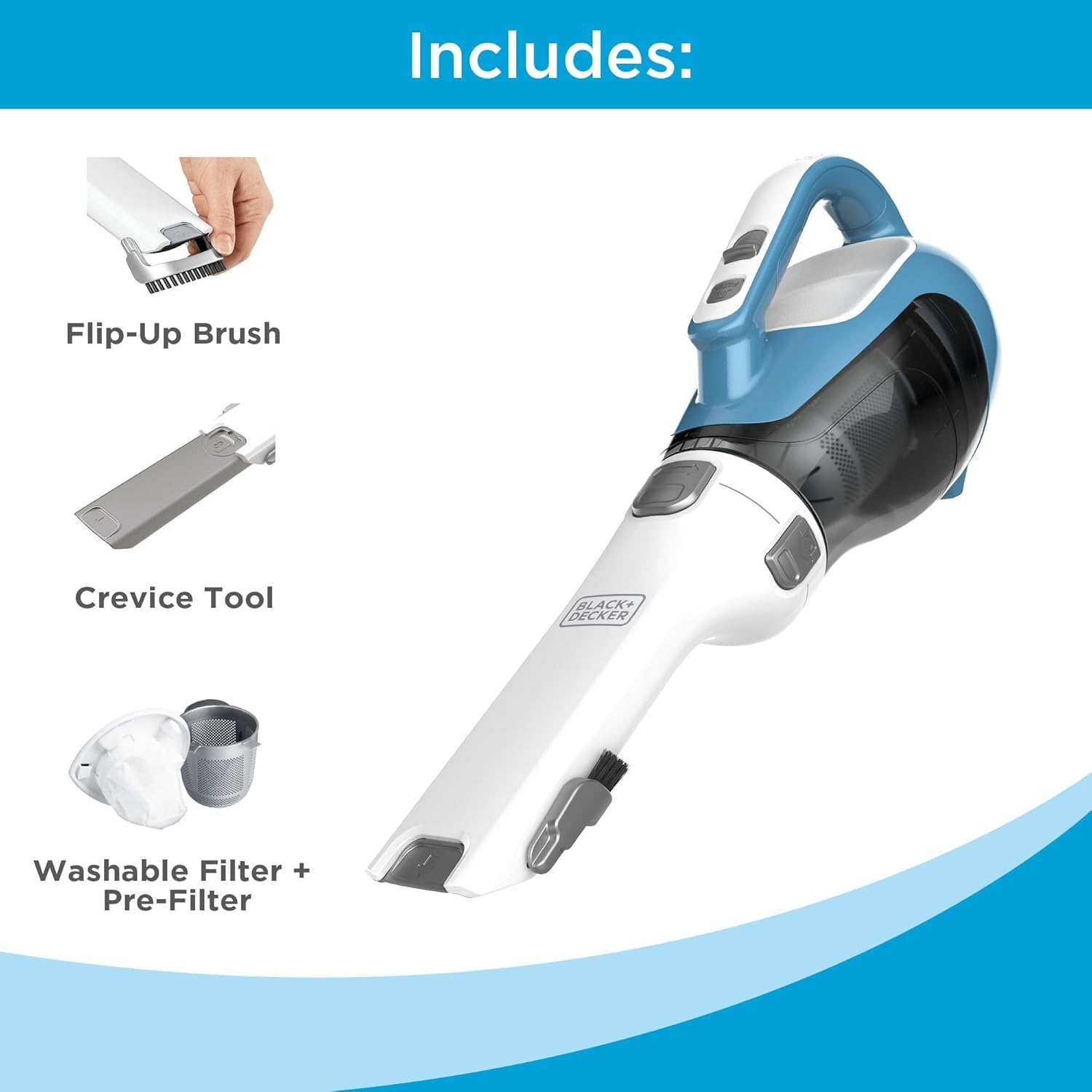 BLACK+DECKER boquilla giratoria 180° para limpiar espacios difíciles