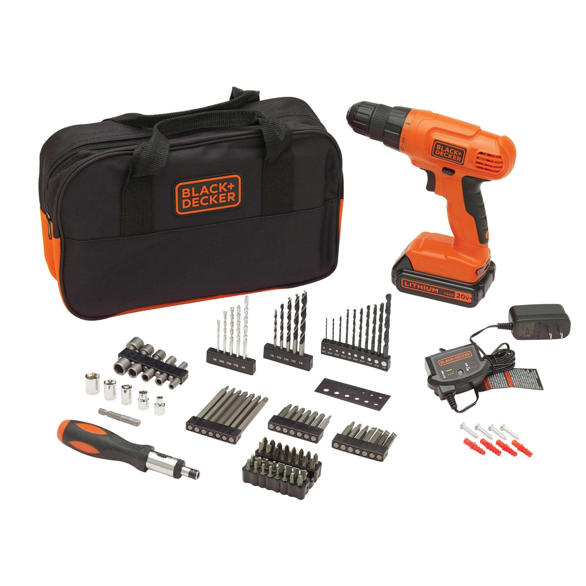 BLACK+DECKER taladro frontal mostrando diseño compacto y controles ergonómicos