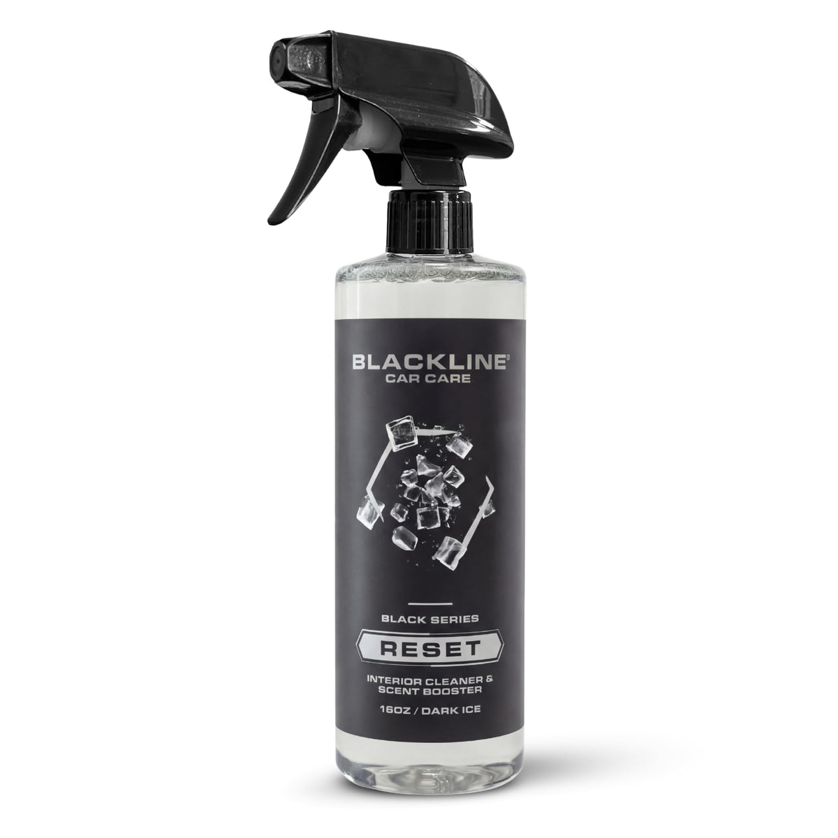 Blackline Reset front bottle showing Dark Ice label and premium look, conveys quality