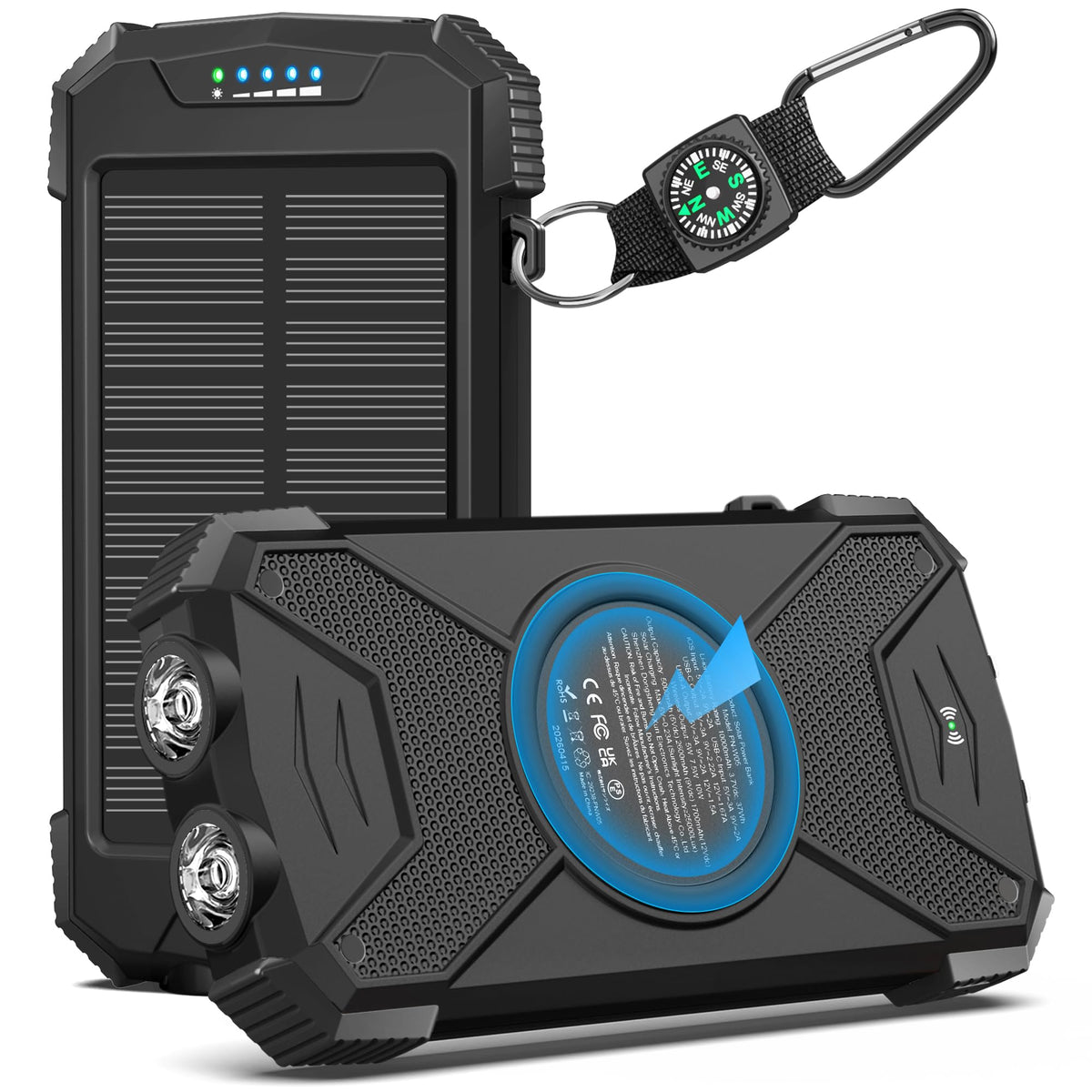 BLAVOR vista frontal del power bank mostrando diseño compacto y puertos