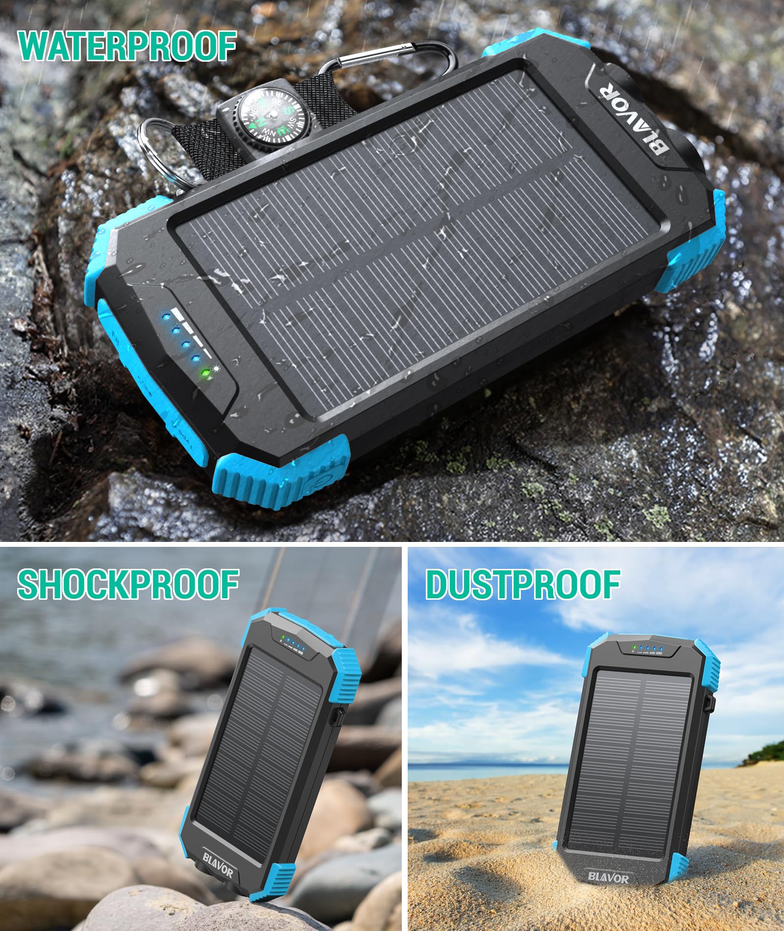 BLAVOR mosquetón con brújula sujeto a mochila ideal para rutas y seguridad