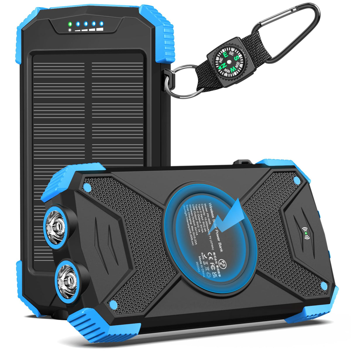BLAVOR vista frontal con paneles solares y diseño resistente para exteriores