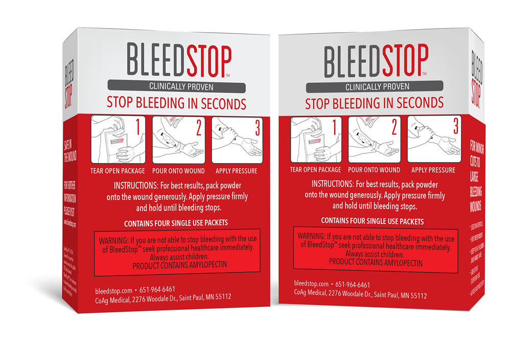 BleedStop textura del polvo en primer plano — aspecto seco para aplicación fácil