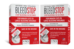 BleedStop frente del empaque mostrando el set doble y peso 15 g — identificación rápida