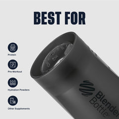 BlenderBottle boca ancha y marcas en onzas y mililitros para medición precisa