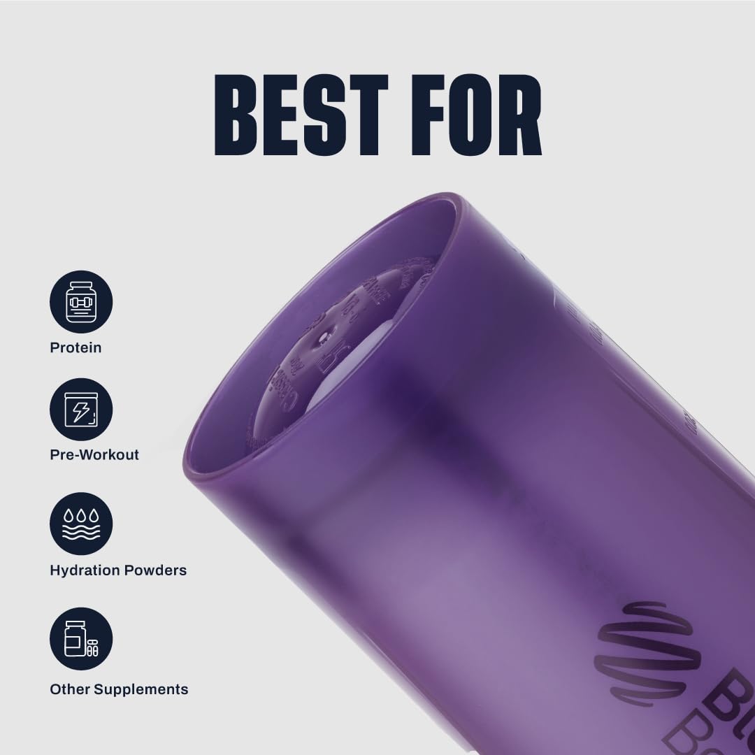 BlenderBottle Classic V2 boca ancha facilitando añadir polvos y hielo
